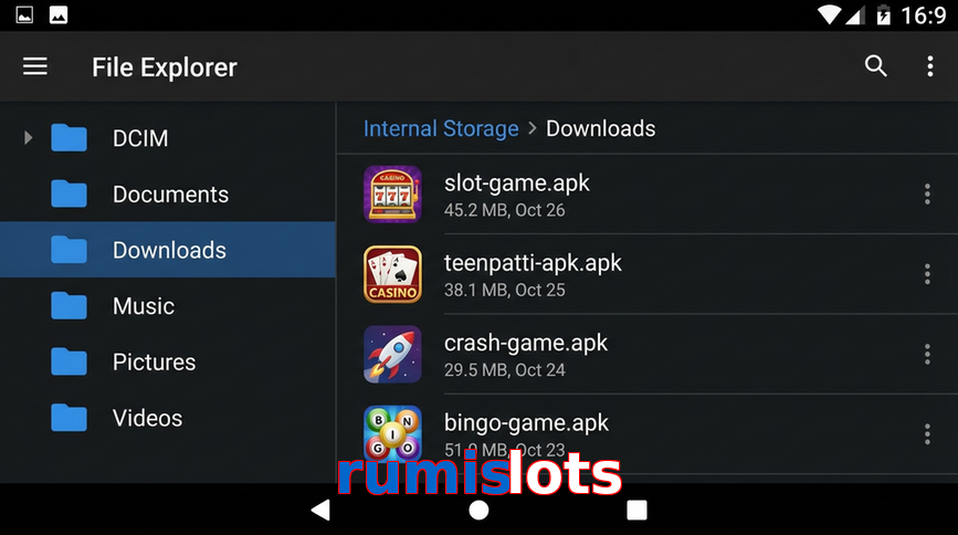 Main screen of Rumislots gameapk page for PK players